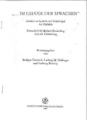 Ist Regionalität eine sinnvolle Kategorie in der Sprachwissenschaftsgeschichte?