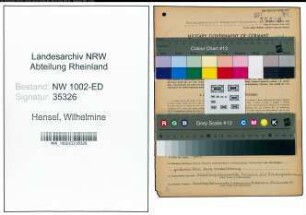 Entnazifizierung Wilhelmine Hensel, geb. 14.01.1909 (Lehrerin)