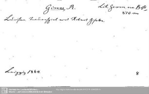 Literatura Germanica recentior B 0870.m: Literatura Germanica recentior B 0870.m