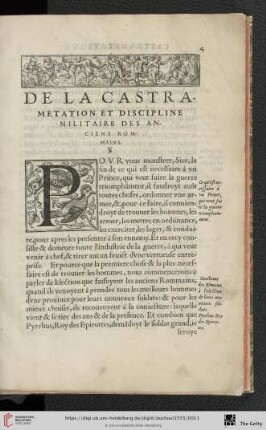 De la castrametation et discipline militaire des anciens Rommains