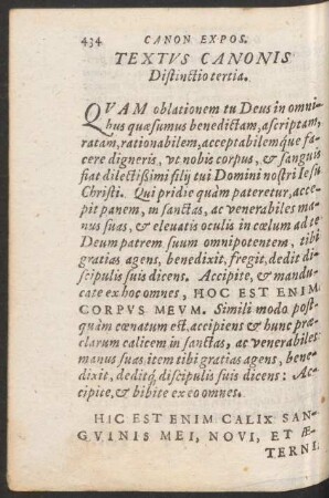 Textus Canonis Distinctio tertia.