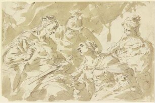 König, Krieger und zwei Frauen (Die Frauen des Darius vor Alexander?)