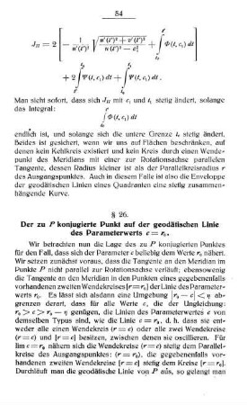 § 26. Der zu P konjugierte Punkt auf der geodätischen Linie des Oparameterwerts c = r0.