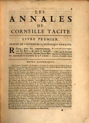 Tacite : avec des Notes politiques, 1. (1690)