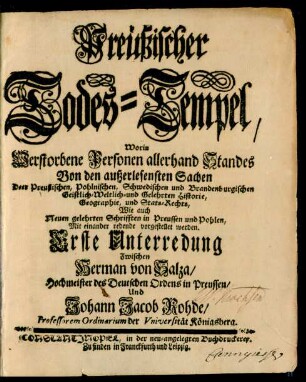 Preüßischer Todes-Tempel. Erste Unterredung