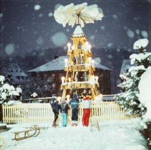 Erzgebirge. Pyramide zur Weihnachtszeit