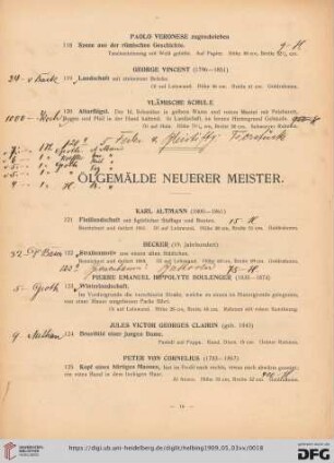 Ölgemälde neuerer Meister (Nr. 121-145)