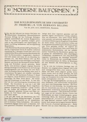 Das Kollegiengebäude der Universität zu Freiburg i.B. von Hermann Billing