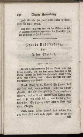 Neunte Unterredung ueber Jesus Christus