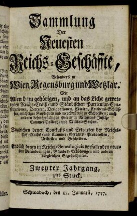 1tes Stuck. Schwabach, den 17. Januarii, 1757.
