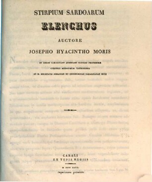 Stirpium Sardoarum Elenchus