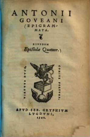Epigrammata : Ejusdem epistolae quatuor