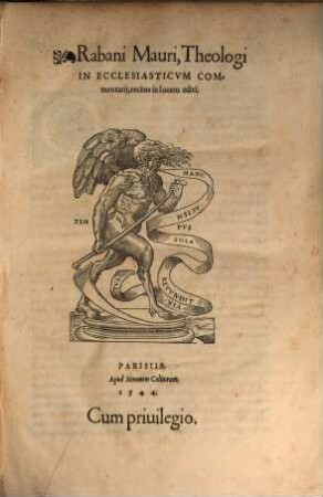 Rabani Mauri, Theologi In Ecclesiasticvm Commentarij