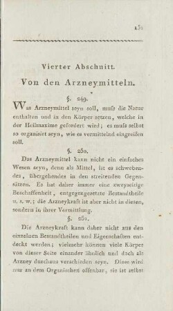 Vierter Abschnitt. Von den Arzneymitteln