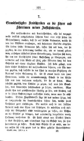 Einundfunfzigstes Sendschreiben an die Lehrer und Lehrerinnen meines Aufsichtskreises