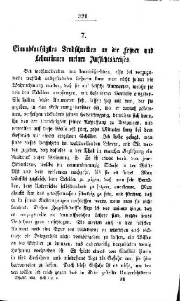 Einundfunfzigstes Sendschreiben an die Lehrer und Lehrerinnen meines Aufsichtskreises
