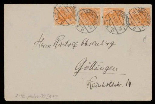 Brief von Eugen Rosenstock-Huessy an Rudolf Ehrenberg