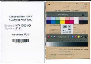 Entnazifizierung Paul Hartmann, geb. 07.06.1886 (Oberfeuerwehrmann)
