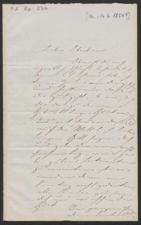 Brief an Sebastian Hensel : 16.06.1851