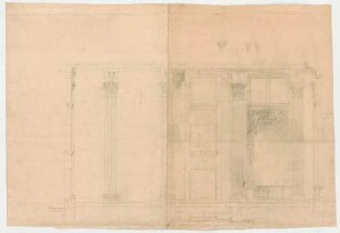 Thiersch, Friedrich von; München; Justizpalast - Zentralhalle (Teilansicht, Schnitt)
