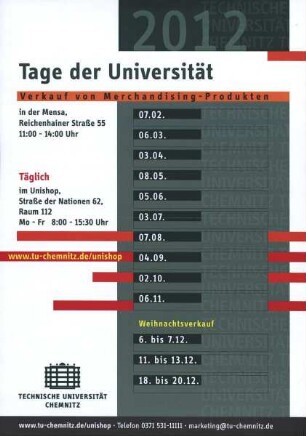 Tage der Universität - Verkauf von Merchandising-Produkten