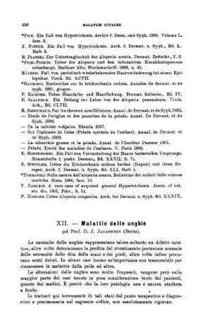 XII. Malattie delle unghie[...].