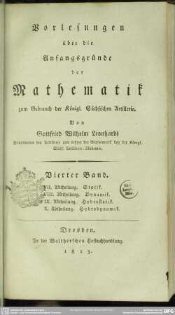 4: Vorlesungen über die Anfangsgründe der Mathematik
