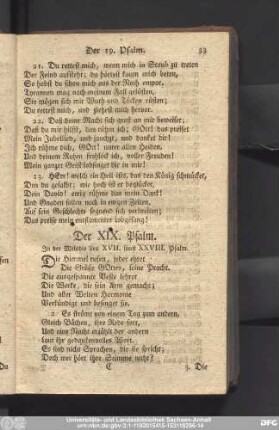 Der XIX. Psalm.