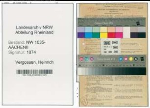 Entnazifizierung Heinrich Vergossen , geb. 10.11.1894 (Maschinist)
