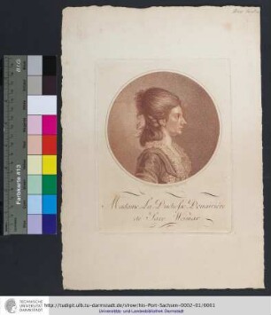 Madame La Duchesse Douairière de Saxe Weimar [[Bildliche Darstellung]] / grave par Goepffert graveur de la Cour de Hesse Darmst.