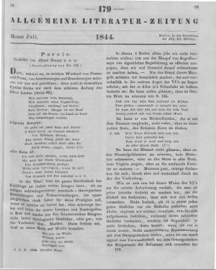 Knapp, A.: Gedichte, neueste Folge. Stuttgart: Cotta 1843 (Fortsetzung von Nr. 178)