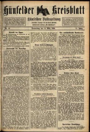 Ausgabe vom Donnerstag, den 18. März 1926.