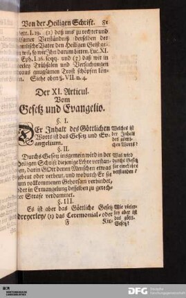 Der XI. Articul. Vom Gesetz und Evangelio.