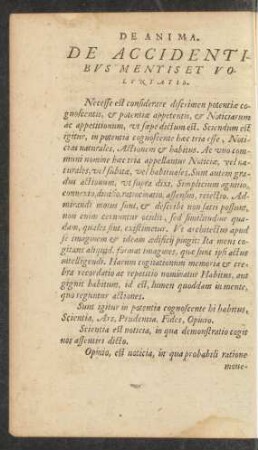 De Accidentibus Mentis Et Voluntatis.