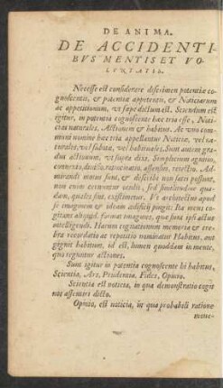 De Accidentibus Mentis Et Voluntatis.