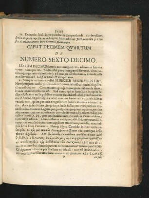 Caput Decimum Quartum. De Numero Sexto Decimo.