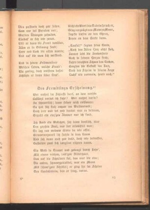 Des Fremdlings Erscheinung.