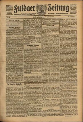 Erste Ausgabe vom Montag, den 01. Februar 1909.