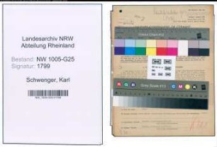 Entnazifizierung Karl Schwenger , geb. 15.10.1891 (Handelsvertreter)