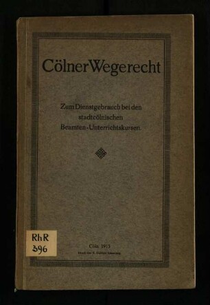 Cölner Wegerecht