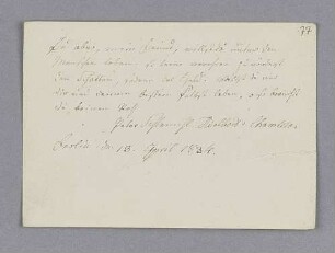 Adalbert Chamisso. – Berlin, 13.04.1834