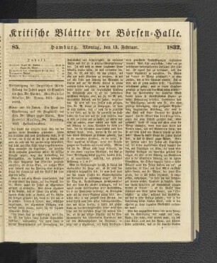 85. 13. Februar 1832