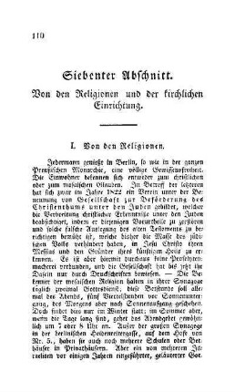 Siebenter Abschnitt. Von den Religionen und der kirchlichen Einrichtung