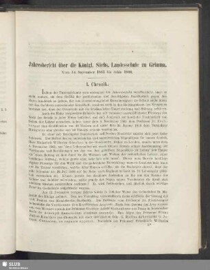 Jahresbericht über die Königl. Sächs. Landesschule zu Grimma. Vom 14. September 1865 bis dahin 1866