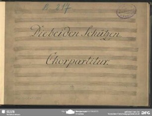 Die beiden Schützen. Excerpts. Arr - Mus.5408-F-507 : Coro, pf; LoWV 35