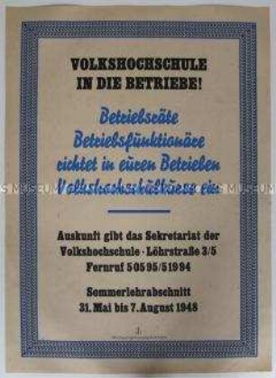 Maueranschlag mit einem Aufruf des FDGB Berlin zum Kampf gegen Preiswucher