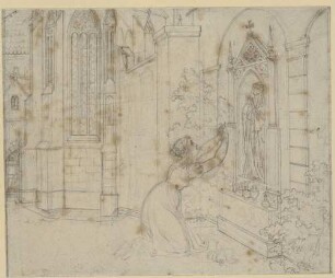 Zu Goethes "Faust": Blatt 17 (20): Zwinger (Gretchen vor dem Muttergottesbild)