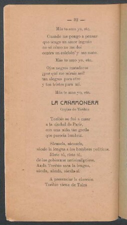 La Cañamonera : Coplas de Toribio