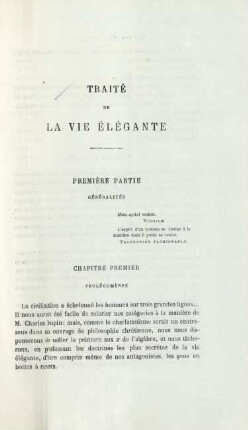 Première partie. Généralités