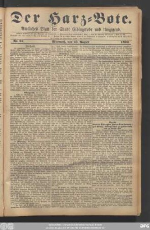 Der Harz-Bote : Elbingeröder Zeitung ; amtliches Blatt des Landratsamts Ilfeld für das vormalige Amt Elbingerode und für die Stadt Elbingerode